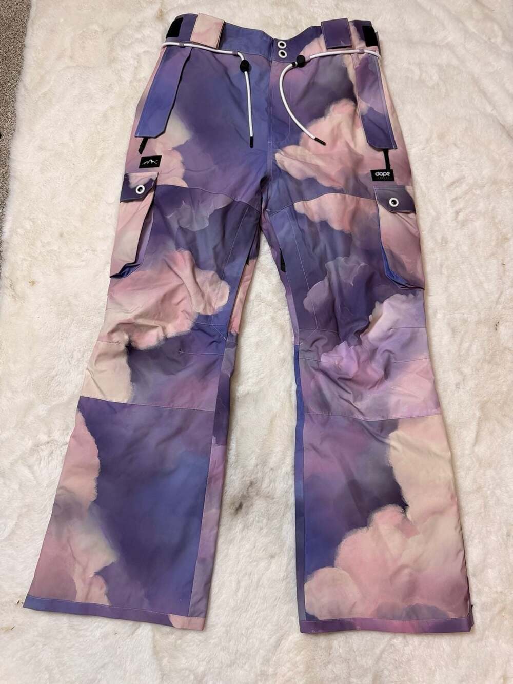 Dope Iconic W Ski Pants Heaven Pink Purple Clouds size M